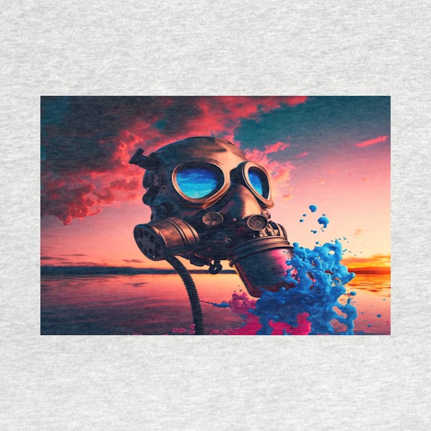 Cyberpunk Gasmask Artwork / Gasmask Splashing In Water by Unwind-Art-Work